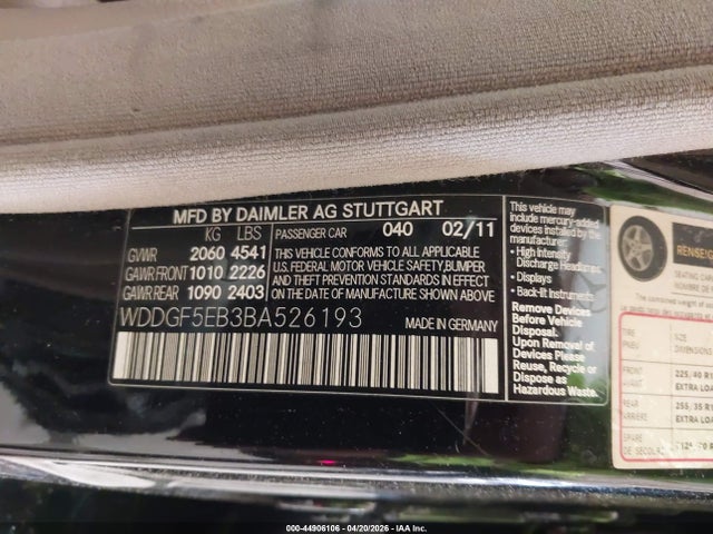 Aukcja sprzedaży 2011 Mercedes-benz C 300 Sport, vin: WDDGF5EB3BA526193, numer aukcji: 44906106