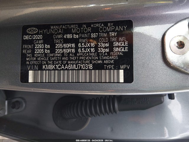 Hyundai Kona Se 2021 KM8K1CAA6MU710318 Image 9