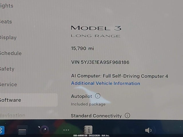 Aukcja sprzedaży 2025 Tesla Model 3 Long Range Rear-wheel Drive/standard Rear-wheel Drive, vin: 5YJ3E1EA9SF968186, numer aukcji: 44906156