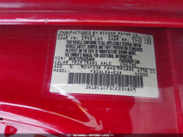Aukcja sprzedaży 2012 Nissan Versa 1.8 S, vin: 3N1BC1CP5CK254849, numer aukcji: 44906204