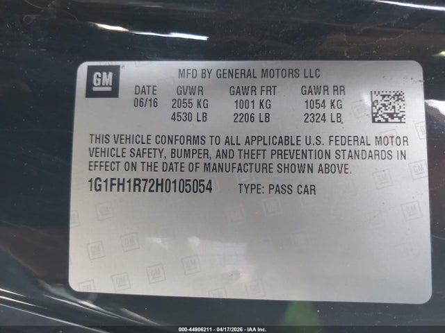 1G1FH1R72H0105054 Chevrolet CAMARO 2SS