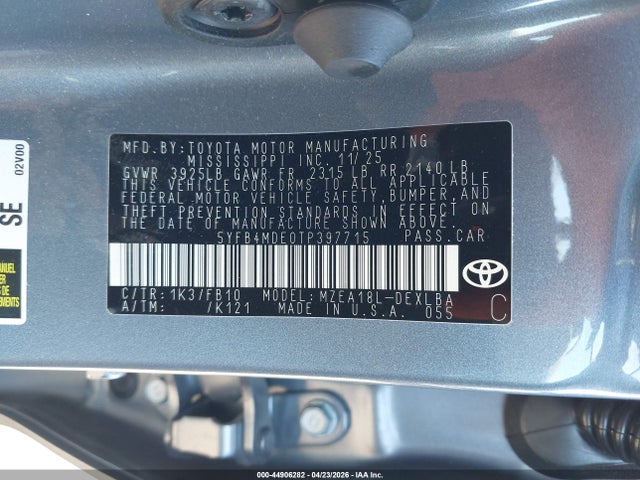 Toyota COROLLA LE 2026 5YFB4MDE0TP397715 Image 9