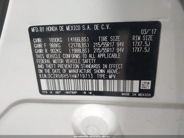 Aukcja sprzedaży 2017 Honda Hr-v Ex, vin: 3CZRU6H51HM719713, numer aukcji: 44906308