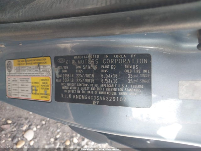 Aukcja sprzedaży 2010 Kia Sedona Lx, vin: KNDMG4C36A6329102, numer aukcji: 44906413