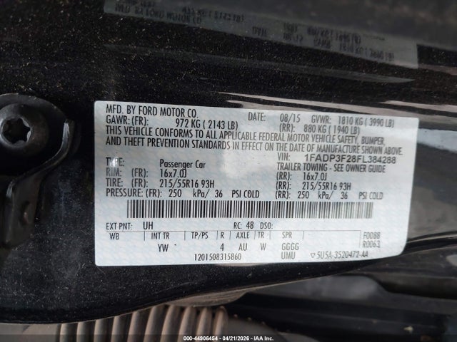 Aukcja sprzedaży 2015 Ford Focus Se, vin: 1FADP3F28FL384288, numer aukcji: 44906454
