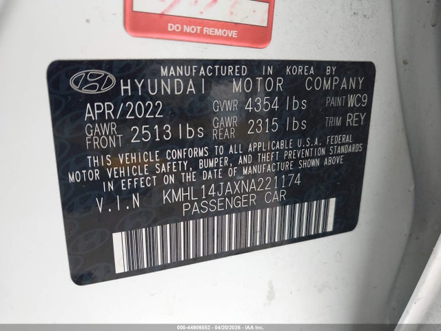 Hyundai SONATA SEL 2022 KMHL14JAXNA221174 Image 9