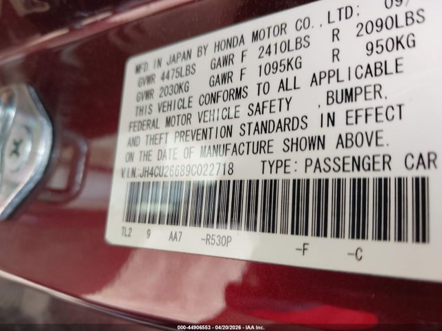Aukcja sprzedaży 2009 Acura Tsx, vin: JH4CU26689C022718, numer aukcji: 44906553