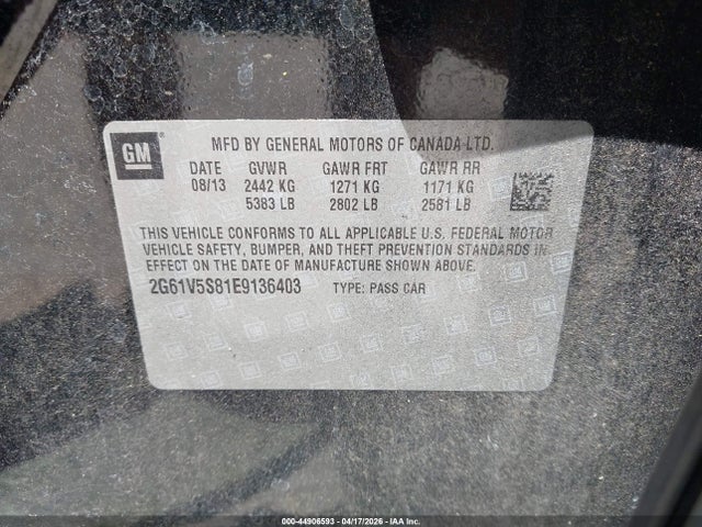 Продаж на аукціоні авто 2014 Cadillac Xts Vsport Premium, vin: 2G61V5S81E9136403, номер лоту: 44906593