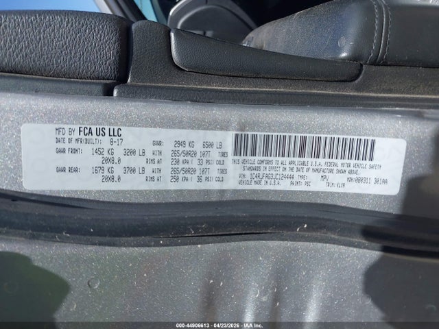 Продаж на аукціоні авто 2018 Jeep Grand Cherokee Altitude 4x4, vin: 1C4RJFAG3JC124444, номер лоту: 44906613