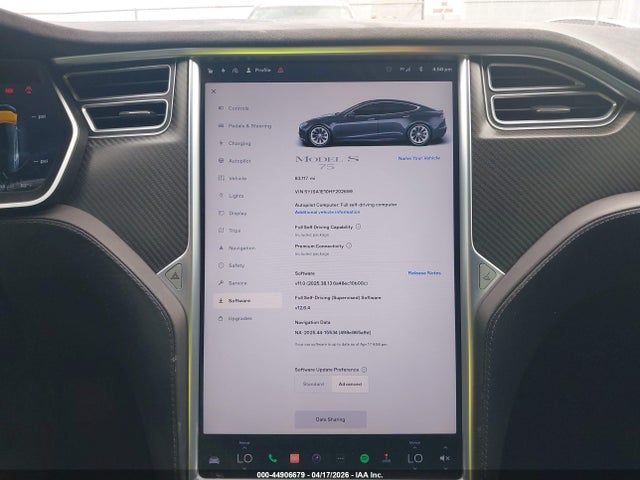 Продажа на аукционе авто 2017 Tesla Model S 60/75, vin: 5YJSA1E10HF202699, номер лота: 44906679
