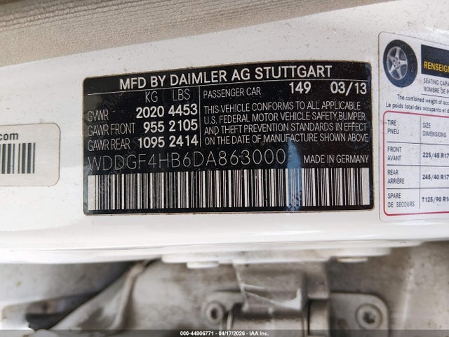 Aukcja sprzedaży 2013 Mercedes-benz C 250 Sport, vin: WDDGF4HB6DA863000, numer aukcji: 44906771