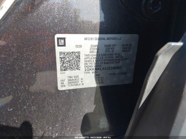 Продажа на аукционе авто 2018 Gmc Acadia Sle-1, vin: 1GKKNKLA0JZ196467, номер лота: 44906772