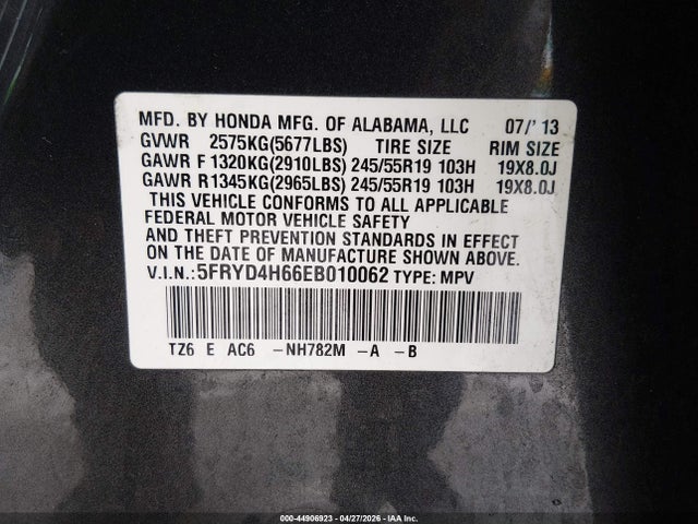 Aukcja sprzedaży 2014 Acura Mdx Technology Pkg W/entertainment Pkg, vin: 5FRYD4H66EB010062, numer aukcji: 44906923