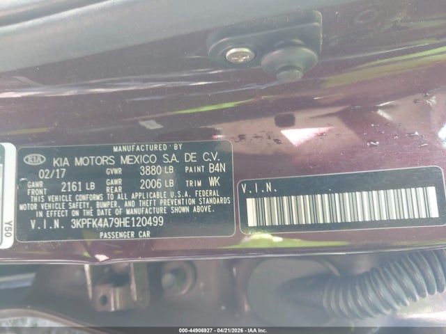 Продажа на аукционе авто 2017 Kia Forte Lx, vin: 3KPFK4A79HE120499, номер лота: 44906927