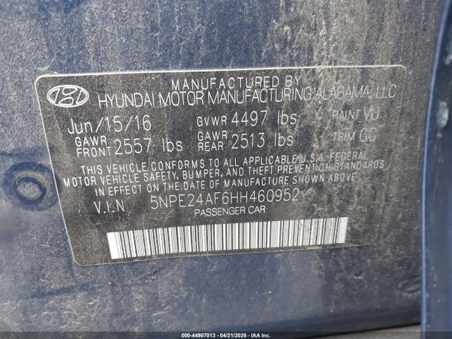 Hyundai Sonata 2017 5NPE24AF6HH460952 Image 9