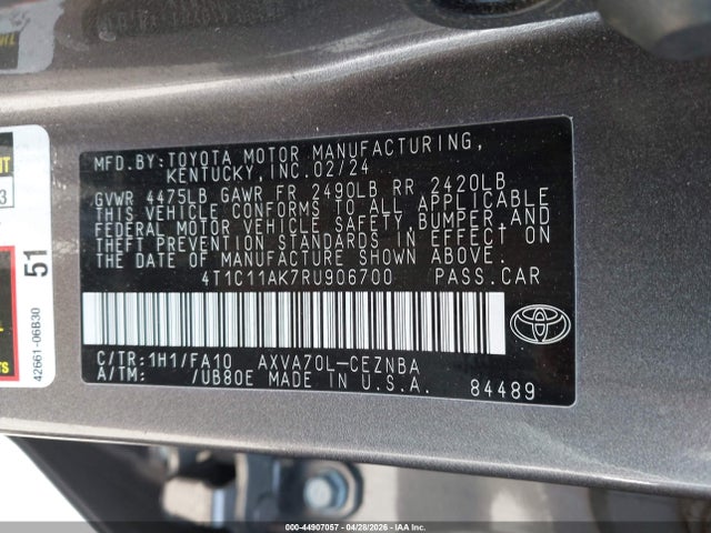 4T1C11AK7RU906700 Toyota CAMRY LE