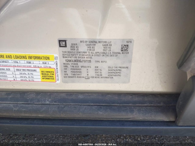 1GNKVJKD3GJ197726 Chevrolet Traverse Ltz