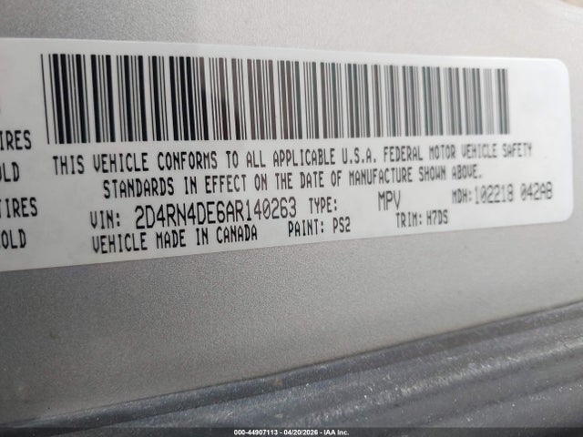 Продажа на аукционе авто 2010 Dodge Grand Caravan Se, vin: 2D4RN4DE6AR140263, номер лота: 44907113