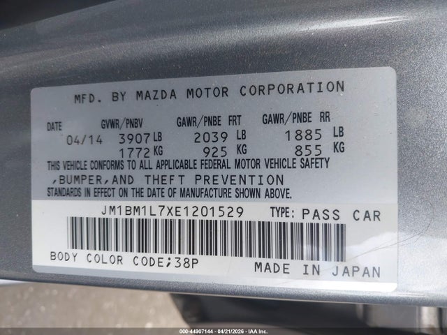 JM1BM1L7XE1201529 Mazda Mazda3 I Touring