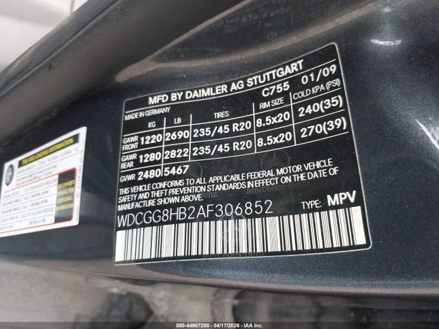 Aukcja sprzedaży 2010 Mercedes-benz Glk 350 4matic, vin: WDCGG8HB2AF306852, numer aukcji: 44907200