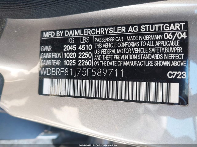 Продаж на аукціоні авто 2005 Mercedes-benz C 240 Luxury 4matic, vin: WDBRF81J75F589711, номер лоту: 44907215
