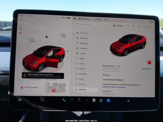 2023 Tesla Model Y Awd/long Range Dual Motor All-wheel Drive მანქანა იყიდება აუქციონზე, vin: 7SAYGDEE2PF839690, აუქციონის ნომერი: 44907298