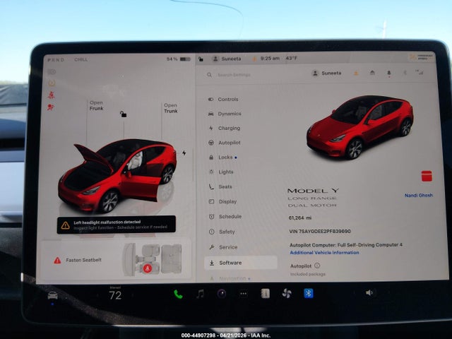 2023 Tesla Model Y Awd/long Range Dual Motor All-wheel Drive მანქანა იყიდება აუქციონზე, vin: 7SAYGDEE2PF839690, აუქციონის ნომერი: 44907298