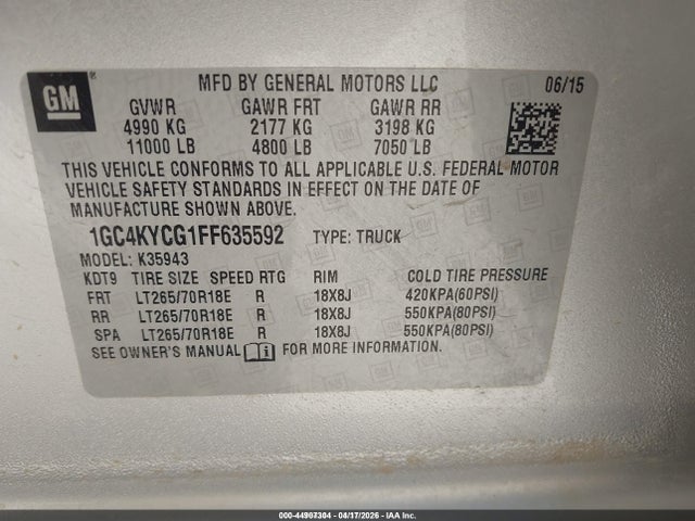 Chevrolet Silverado 3500hd Wt 2015 1GC4KYCG1FF635592 Image 9