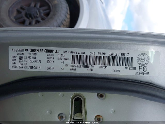 Продаж на аукціоні авто 2014 Ram 1500 Slt, vin: 1C6RR7TT7ES439999, номер лоту: 44907350