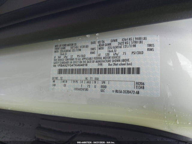 Ford Transit-350 Passenger Van Xlt 2026 1FBAX2YG4TKA64018 Image 9