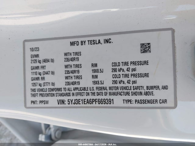 Tesla Model 3 Rear-wheel Drive 2023 5YJ3E1EA6PF669391 Image 9