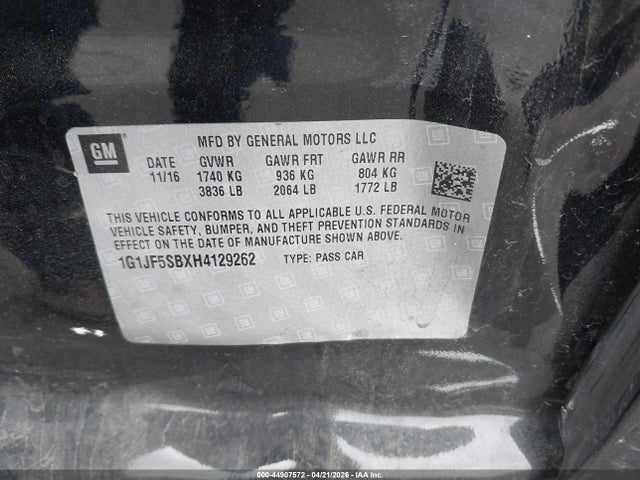 1G1JF5SBXH4129262 Chevrolet Sonic Premier Auto
