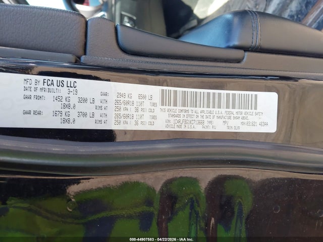 44907583 :رقم المزاد ، 1C4RJFBG1KC713668 vin ، 2019 Jeep Grand Cherokee Limited 4x4 مزاد بيع
