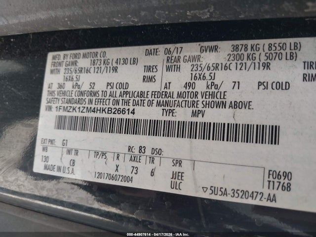 1FMZK1ZM4HKB26614 Ford Transit-150 Xl