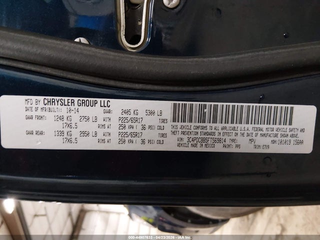 44907633 :رقم المزاد ، 3C4PDCBB5FT569814 vin ، 2015 Dodge Journey Sxt مزاد بيع