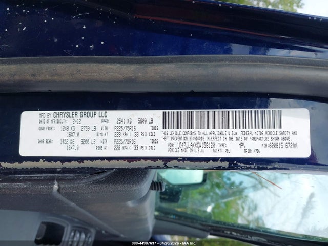 Aukcja sprzedaży 2012 Jeep Liberty Sport, vin: 1C4PJLAKXCW158120, numer aukcji: 44907637