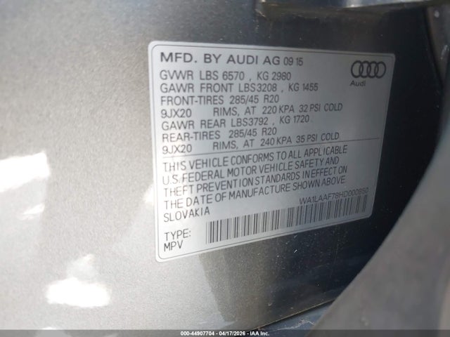 2017 AUDI Q7 WA1LAAF78HD000850 Photo 8