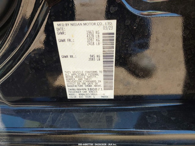 1N4BL4BV4PN380821 Nissan Altima S Fwd