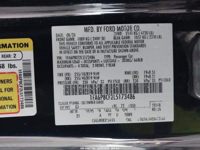 Ford Mustang Gt Fastback 2020 1FA6P8CF2L5173486 Image 9
