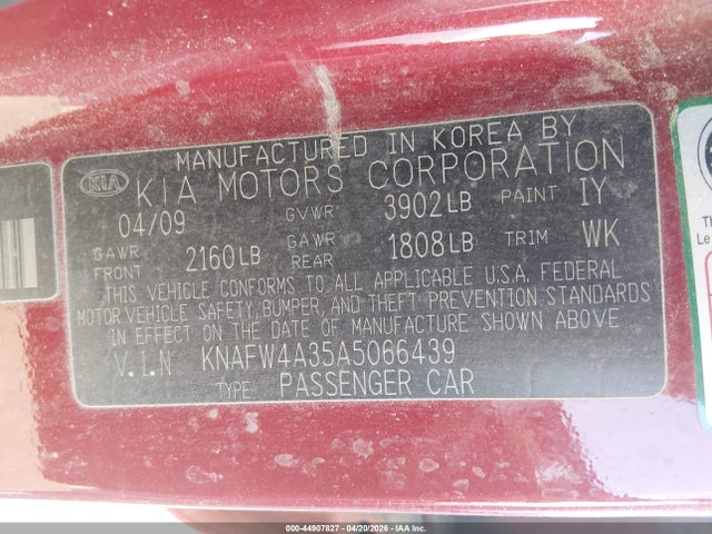 Aukcja sprzedaży 2010 Kia Forte Sx, vin: KNAFW4A35A5066439, numer aukcji: 44907827