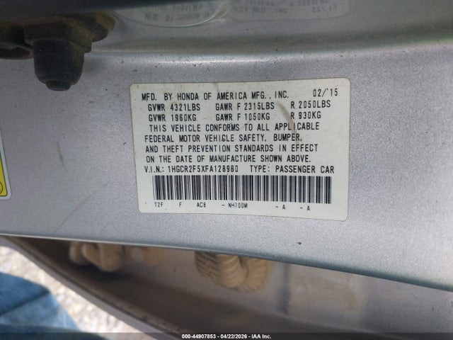 Продаж на аукціоні авто 2015 Honda Accord Sport, vin: 1HGCR2F5XFA128980, номер лоту: 44907853