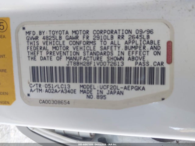 Продажа на аукционе авто 1997 Lexus Ls 400, vin: JT8BH28F1V0072613, номер лота: 44907859