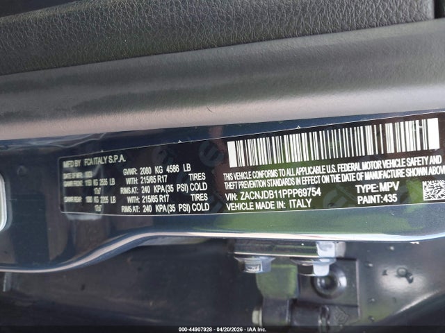 Aukcja sprzedaży 2023 Jeep Renegade Upland 4x4, vin: ZACNJDB11PPP69754, numer aukcji: 44907928