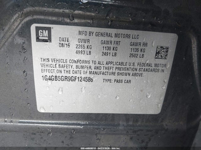 1G4GB5GR9GF124586 Buick Lacrosse Leather