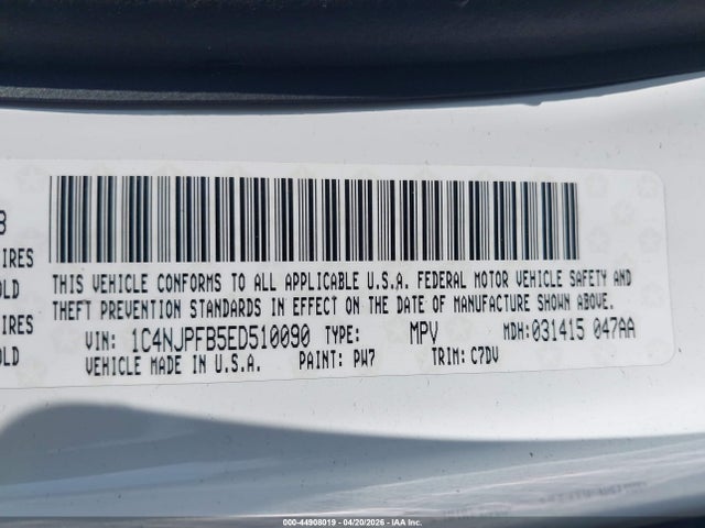1C4NJPFB5ED510090 Jeep Patriot Latitude