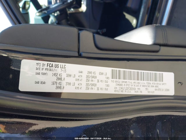 2015 Jeep Grand Cherokee Summit მანქანა იყიდება აუქციონზე, vin: 1C4RJFJG3FC922434, აუქციონის ნომერი: 44908049