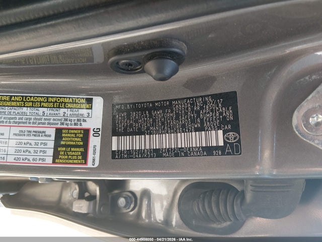 44908050 :رقم المزاد ، 2T1BURHE8HC861476 vin ، 2017 Toyota Corolla Le مزاد بيع