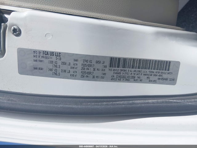 2018 Dodge Grand Caravan Se მანქანა იყიდება აუქციონზე, vin: 2C4RDGBG2JR312990, აუქციონის ნომერი: 44908087