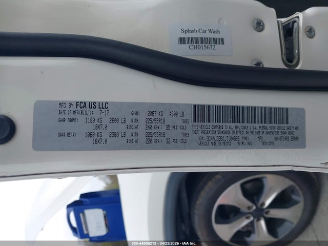 44908212 :رقم المزاد ، 3C4NJDBB1JT104896 vin ، 2018 Jeep Compass Latitude 4x4 مزاد بيع