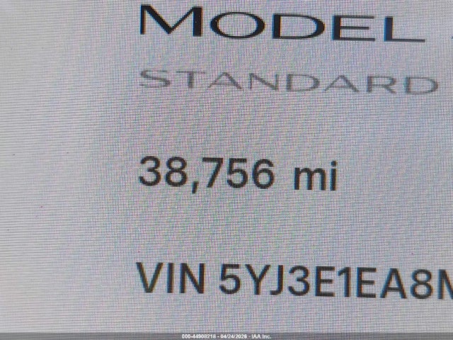 44908218 :رقم المزاد ، 5YJ3E1EA8MF062159 vin ، 2021 Tesla Model 3 Standard Range Plus Rear-wheel Drive مزاد بيع